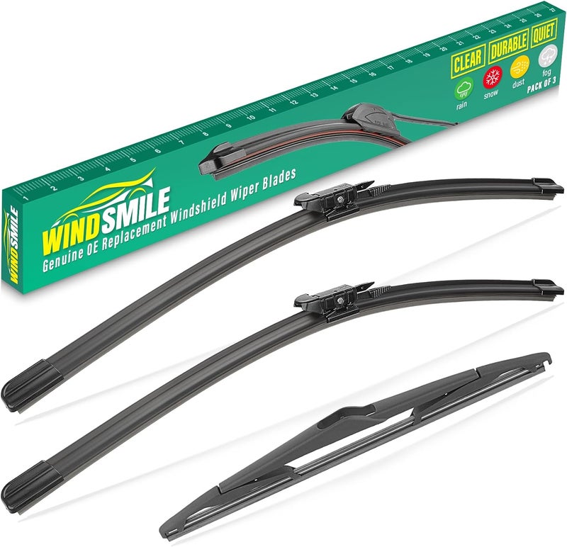 WINDSMILE 28" 28" 12" Windshield Wiper Blades Replacement for Ford Focus 2012 2013 2014 2015 2016 2017 2018 Premium All Weather Front Rear Wipers Set - OEM Quality (Pack of 3) - Image 1